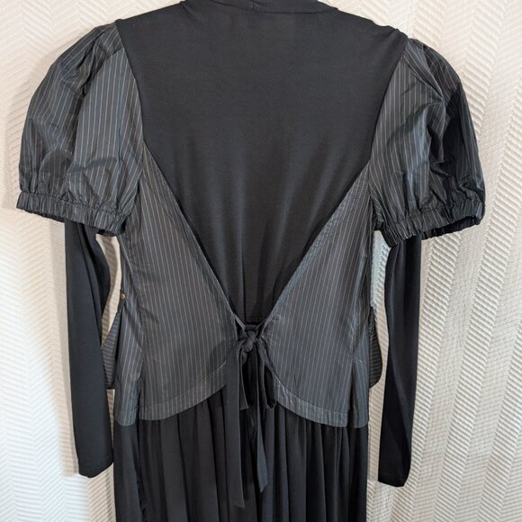 Jane & John Black Layered Knit Dress Coat Cardigan Avant-Garde Small - Picture 8 of 16